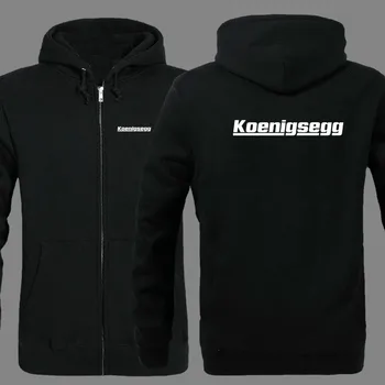

Koenigsegg logo zipper Hooded Sweatshirt Winter Sweatshirts Zipper Jacket Cotton Coat Fashion Hoodie