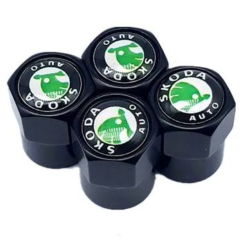 

Car Styling 4pcs Metal New Emblem Wheel Tire Valve Stem Air Caps For Skoda Octavia Fabia Rapid Yeti Superb Octavia A 5 decor