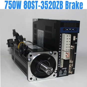

Lichuan 750W 3.5N.M 3A AC Servo Motor 2000RPM Single Phase 80ST M03520ZB brake servo engine motor and servo driver kit
