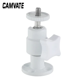 

Single Ball Head Support Holder 1/4"-20 Connector With Wall Ceiling Mount Base For DSLR Camera Monitor / Flashlight(White Color)