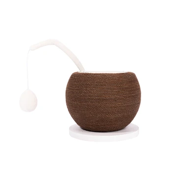 

Cat Teaser Toy Entertainment Jute Rope Interactive Bite Resistant Scratch Ball Funny Training Home Playing Coconut Shape
