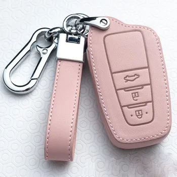 

Leather Car Key Cover Case for Toyota Prius Camry Corolla C-HR CHR RAV4 Prado Auris Avensis Land Cruiser 200 Prado Crown Revo