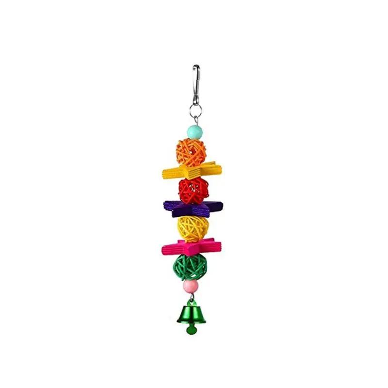 7 шт./компл. клетка для попугая колокольчики качающаяся игрушка ПЭТ жердочка для птицы зона деревянные бусины Гамак Висячие игрушечные попугаи