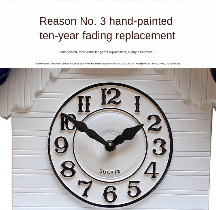 Creative Cuckoo 3D Wall Clock Living Room Cartoon Shabby Chic Clock