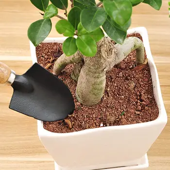 

3Pcs Mini Wood Handle Flower Planting Shovel Rake Spade Gardening Hand Tools Cute Children Garden Set