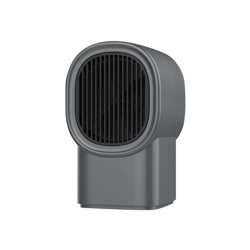

Gray Portable Electric Heating Fan One-Button Wall Outlet Air Heating Warmer Mini Heater Silent Office Appliances with EU PLUG