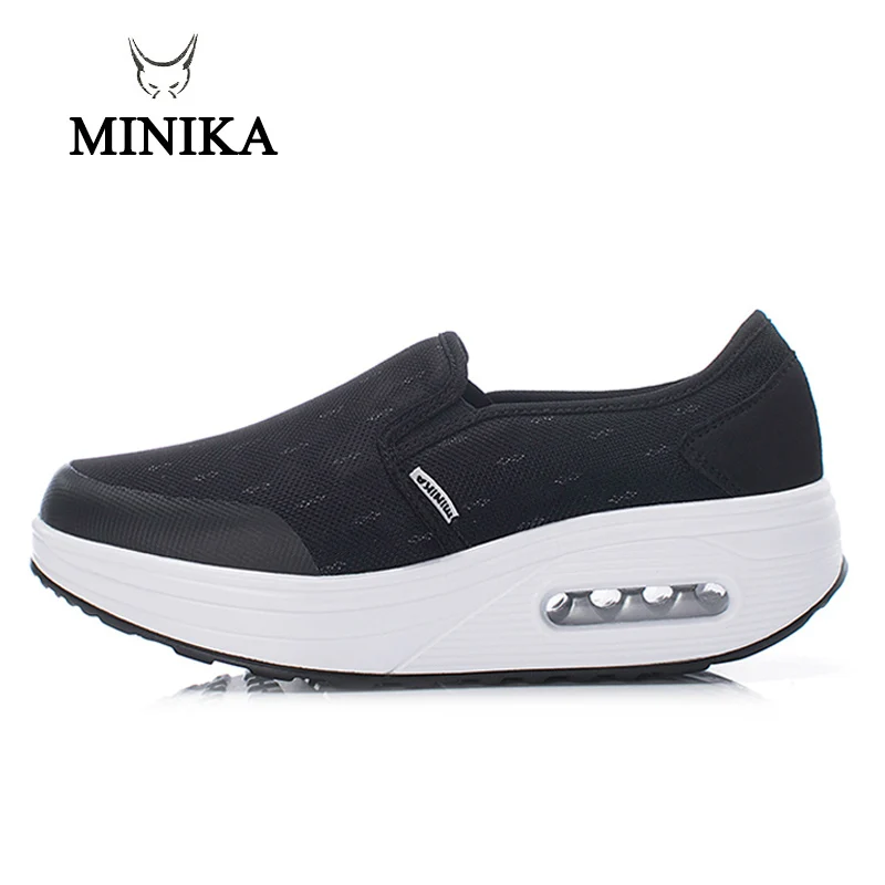 

Breathable Fabric Fitness Sneakers Height Increasing Women's Swing Shoes Air Cushion Outdoor Shake Platform Aerobics Sport Shoe