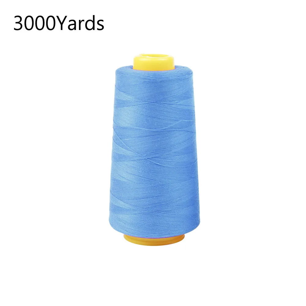 3000/7200 ярдов нитки швейные полиэстер конус Многофункциональный катушки для оверлок крепкий и прочный - Цвет: 1 sky blue