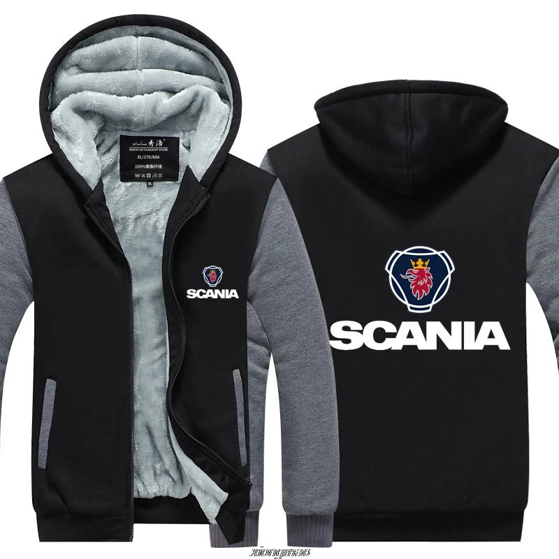Зимние Повседневные толстовки с капюшоном Scania толстовка на молнии для мужчин утолщенное пальто для мужчин - Цвет: 4