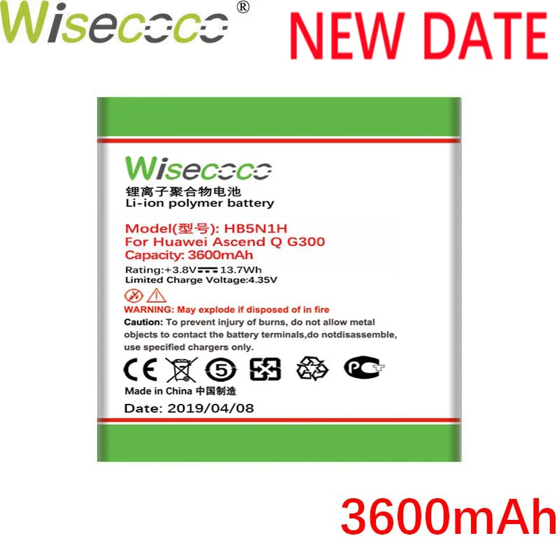 

Wisecoco 3600mAh HB5N1/HB5N1H Battery For Huawei Ascend G300 G305T C8812 U8815 U8818 T8828 Y220 Y310 U8825 T8830 G309T Y320 Y330