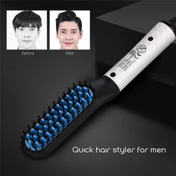 

Multifunctional Men Male Massage Hair Comb Quick Beard Straightener Curling Curler Beauty Hair Styling Tool Quick Hair Brush