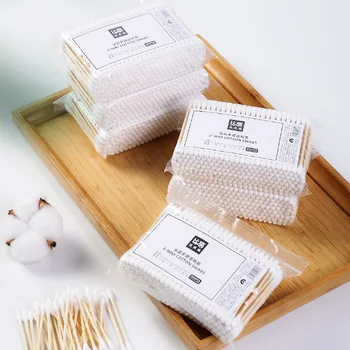 

Cotton Swab Bag Wooden Stick Ear Double Headed Pointed Cotton Swab Sanitary Disposable Face Swab Makeup Cotton Swab