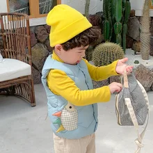 Г., сезон осень-зима, детский пуховый хлопковый жилет осенне-зимний хлопковый жилет для мальчиков и девочек