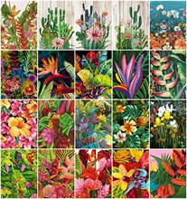 AZQSD Paint By Numbers For Adults Daisy Gift Wall Art HandPainted Painting By Numbers Flower Frameless Canvas Wall Decoration