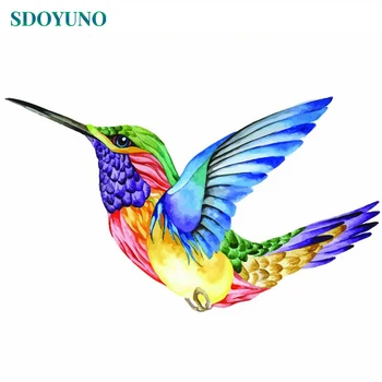 

SDOYUNO DIY Oil Painting By Numbers 60x75cm Drawing by numbers Colourful Bird Home Decor Frameless Digital Painting On Canvas