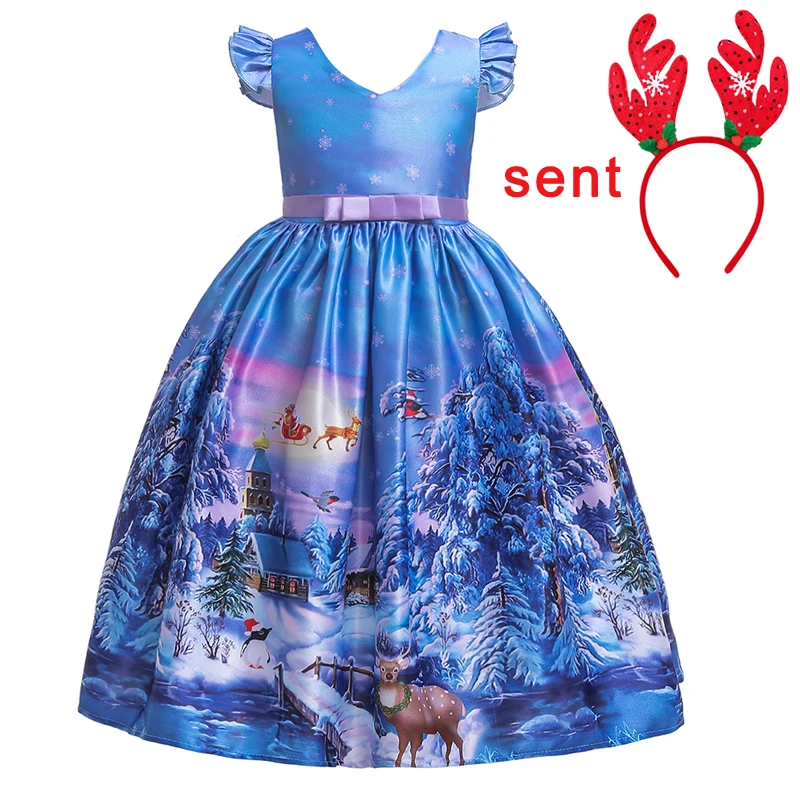 Зимнее рождественское платье для девочек-подростков; детская одежда; платья; Длинное нарядное платье принцессы; вечерние платья для девочек; костюм