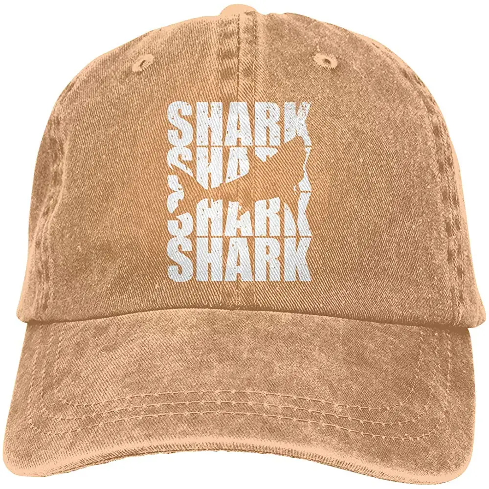 Унисекс Регулируемая ВИНТАЖНАЯ ДЖИНСОВАЯ бейсболка s Акула Силуэт Кепка водителя грузовика