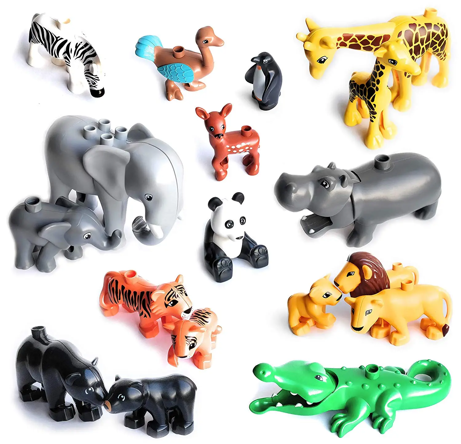 Серия животных Duploe, большие фигурки, строительные блоки, животные, образовательные Подарки, совместимые игрушки Duploed для детей, рождественский подарок