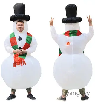 

Inflatable Costume Snowman Mascot Costume Suits Cosplay Party Game Dress Outfits Clothing Advertising Carnival Christmas Adults