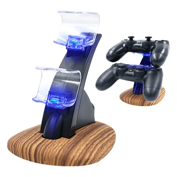 

Charging Stand for manette PS4 for PS4 Slim for PS4 Pro Controller Dual USB Charger Dock Joystick for PS4 Accessories Wood Grain
