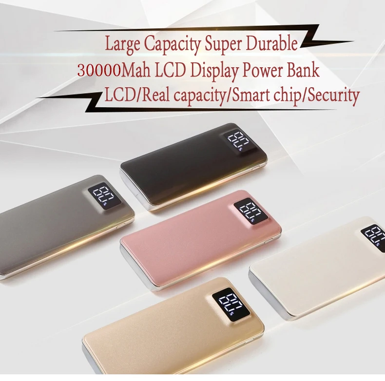 Power Bank 30000mAh для Xiaomi Mi 2 USB power Bank портативное зарядное устройство Внешняя батарея повербанк для iPhone 7 8 X XS samsung huawei