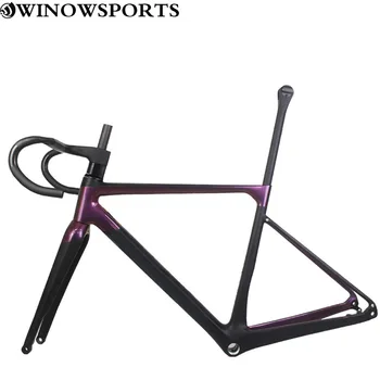 

2020 chamenleon carbon gravel bike frame 52/54/56/58CM Flat Mount Disc Brake Thru Axle 142*12mm carbon road bike frame