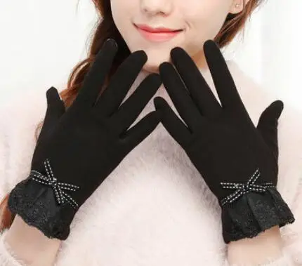 YRRETY новые зимние осенние новые модные женские перчатки с кнопками, кашемировые стеганые перчатки, теплые элегантные варежки для взрослых