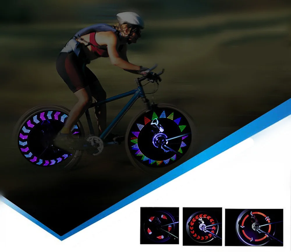 14 LED Bicycle Wheel Signal Tire Spoke Light Colorful 30 Changes Bike Motorcycle Safety Night Cycling Lights Accessories BC0048 (3)