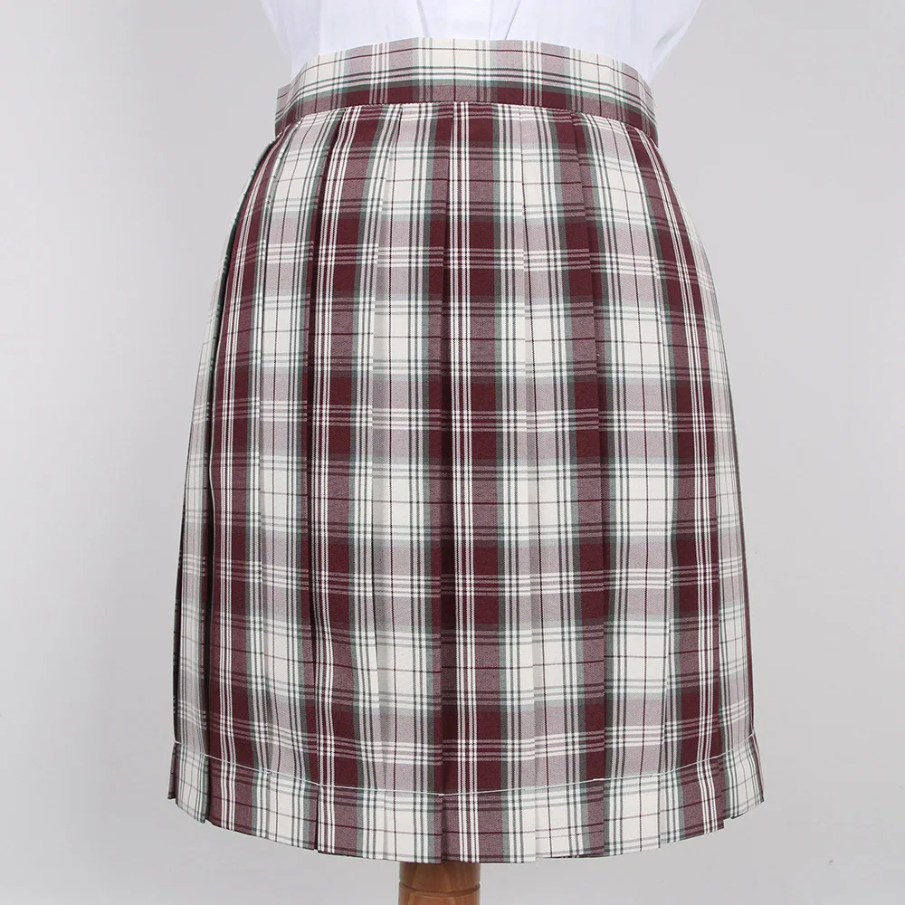 Skirt Японская женская школьная юбка JK с высокой талией, клетчатая плиссированная юбка для молодых девушек, винтажная Милая школьная форма, юбка в консервативном стиле - Цвет: Skirt