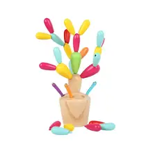 1 набор деревянная огранка кактус ловить червя игра игрушка ранняя образовательная игра игрушка для детей Детские Вечерние игры