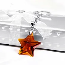Manufacturers Direct Selling European Style Creative Wedding Gift Return Small Gifts Crystal Five-pointed Star Keychain Promotio