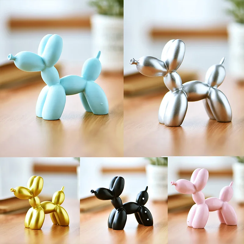 9*3.5*7.5cm Mini Resin Crafts Sculpture Gift Cute Balloon Dog Party Accessories Home Desktop Ornament Cake Dessert Decoration