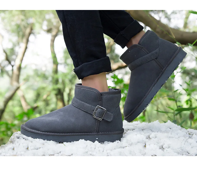 OZERSK/зимние теплые мужские ботинки; Мужская обувь из натуральной кожи; высококачественные модные зимние ботинки; осенние мужские повседневные ботильоны; обувь унисекс