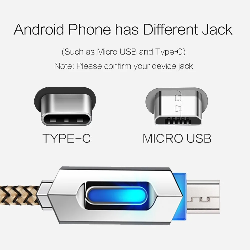 Светодиодный Micro USB кабель Быстрый кабель синхронизации данных и зарядки для samsung huawei Xiaomi LG Andriod Microusb Кабели для мобильных телефонов 1 м/2 м/3 м