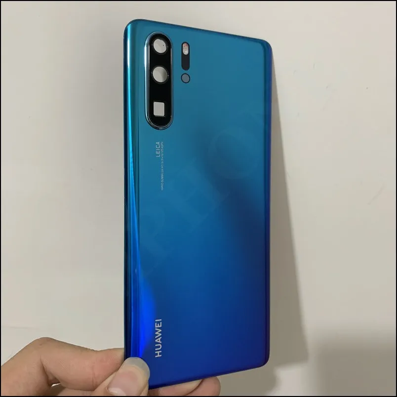 Новое оригинальное закаленное стекло для huawei P30 Pro задняя крышка Запасные части задняя крышка батарейного отсека Корпус двери+ рамка камеры - Цвет: Aurora