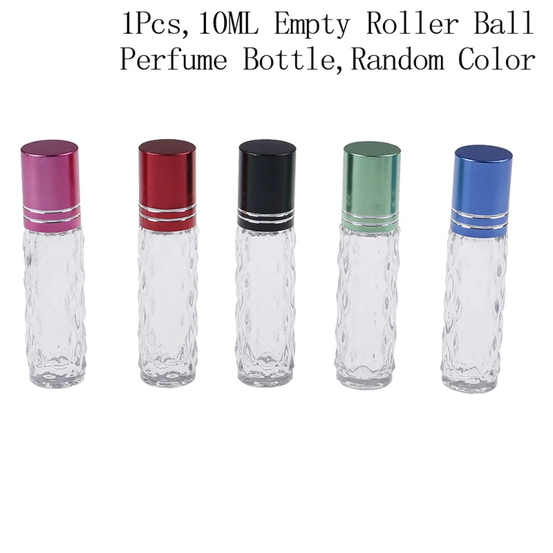 10ML Clear Roller Refillable Glass Bottle Empty Essential Oil Perfume Lip Balms Bottles Roll On Bottles 1pc Color Random