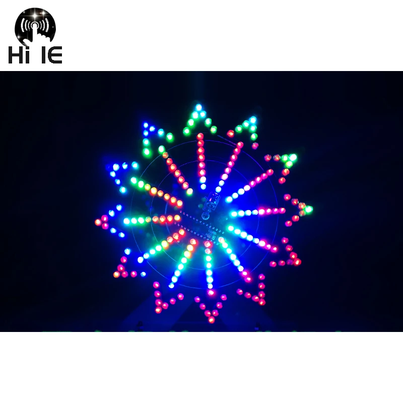 DIY Electronice Kit LED Rotating Ferris Wheel Circuit Learning Soldering Kit 16kinds Flashing Mode Remote Control 5V Input