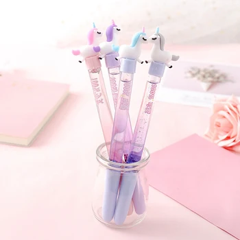 

Cute Unicorn Gel Pens 0.5mm Black Ink Kawaii Cartoon Glitter Drift Sand Neutral Pens For Writing School Office Supplies