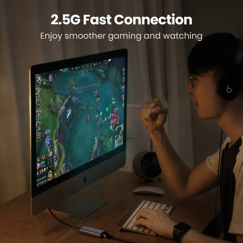 Ugreen 2500Mbps USB C Ethernet Adapter 2.5 Gigabit Type C to Lan RJ45 Network Card for MacBook iPad Pro USB-C Ethernet