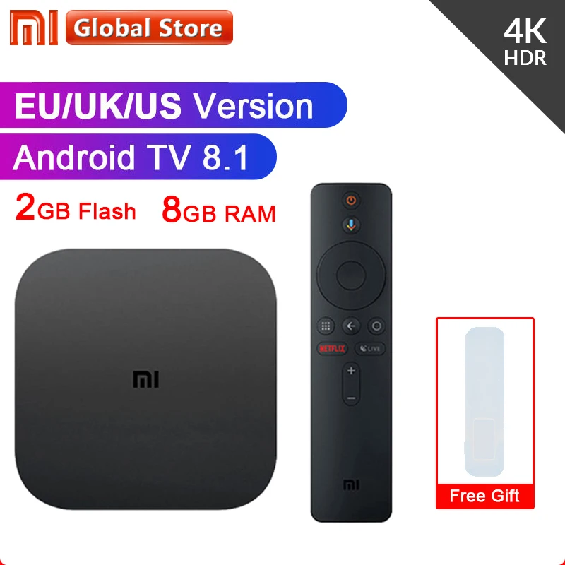 Xiaomi Mi ТВ приставка 3 Smart 4K Ultra HD 2G 8G Android 8,0 фильм WiFi Google Cast Netflix Red Bull медиаплеер телеприставка