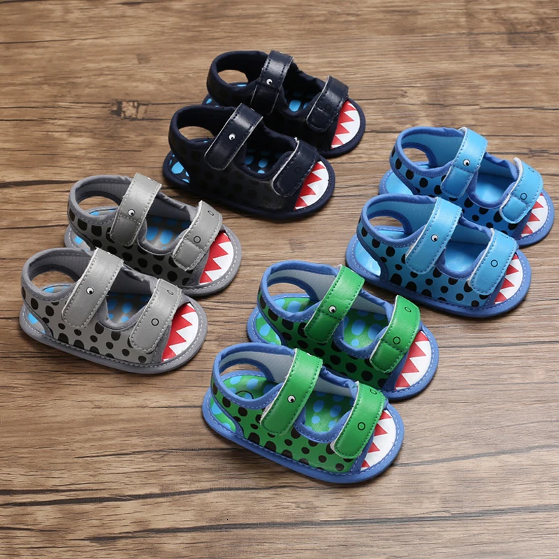 Детские сандалии для новорожденных мальчиков с мягкой подошвой; нескользящая обувь для малышей 0-18 месяцев