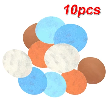 

10Pcs 5\" Wet / Dry Film Sanding Discs Hook & Loop Auto Body Abrasive Sandpaper