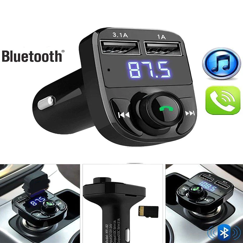 

Car Kit Handsfree Wireless Bluetooth FM Transmitter LCD MP3 Player USB Charger 2.1A Car Accessories Handsfree