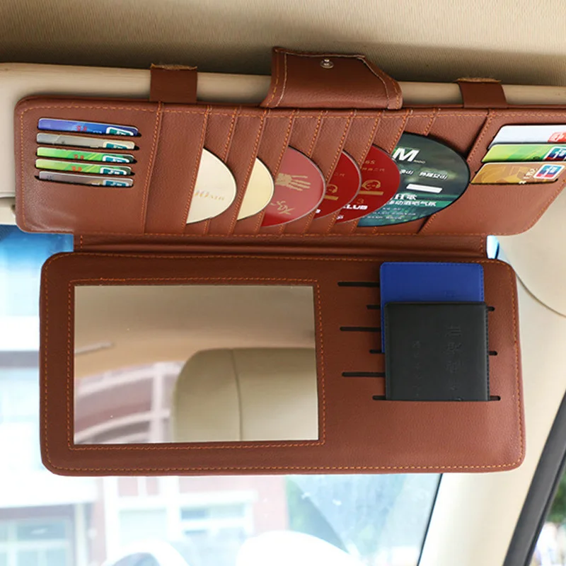 Cena 27 kieszenie osłona przeciwsłoneczna osłona przeciwsłoneczna organizator uchwyt na rękaw klipy uchwyt samochodowy CD DVD 10 pojemnik na płyty Case akcesoria samochodowe podwójna warstwa