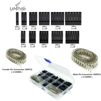 

620Pcs Dupont Connector 2.54mm Dupont Cable Jumper Wire Pin Header Housing Kit Male Crimp Pins+Female Pin Terminal for arduino