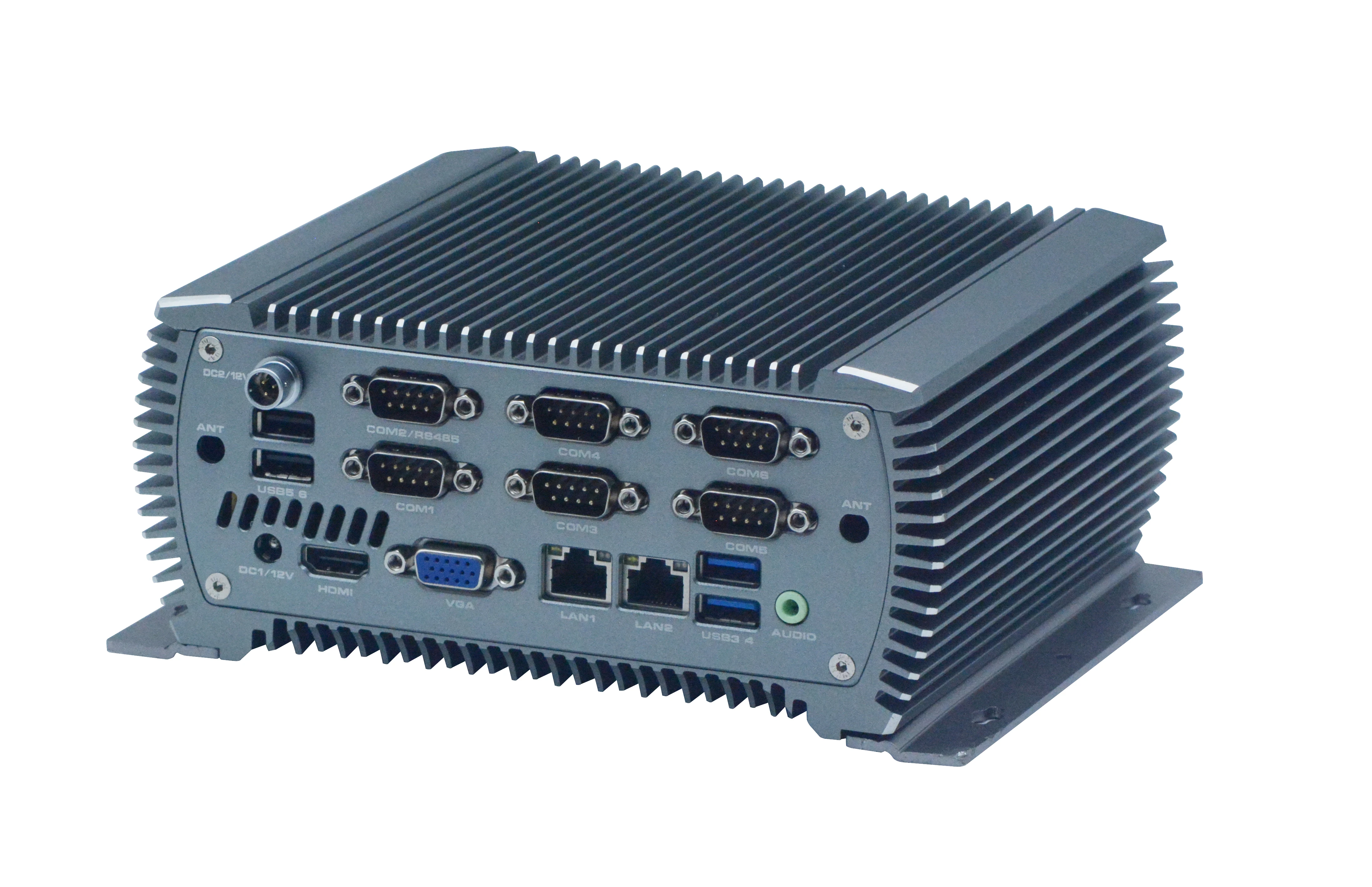 Мини ПК промышленный Безвентиляторный Компьютер I5 6360U 2 * LAN 6 USB COM HDMI GPIO Windows Linux