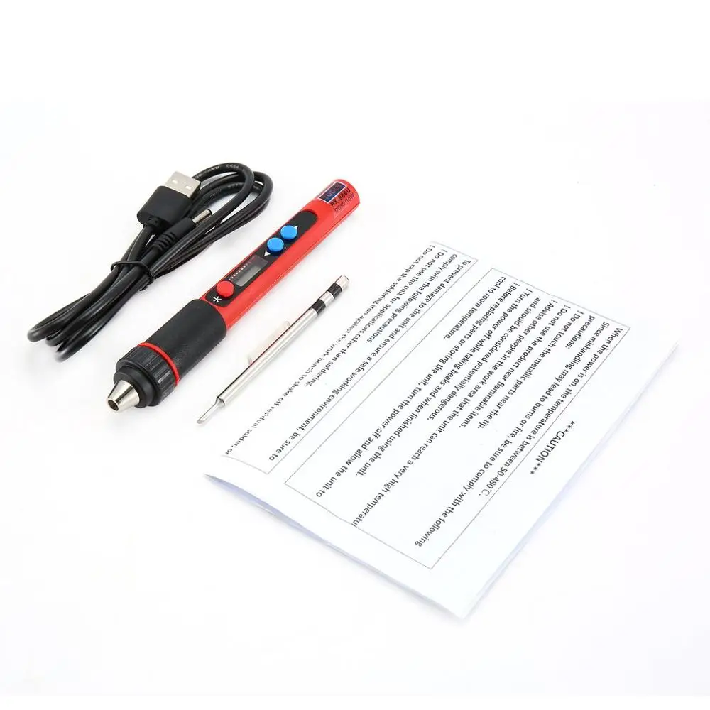PX-988 5V 10W USB LED Digital Temperature Adjustable Internal Heating Electric Soldering Iron Tools Kits with Soldering Tips