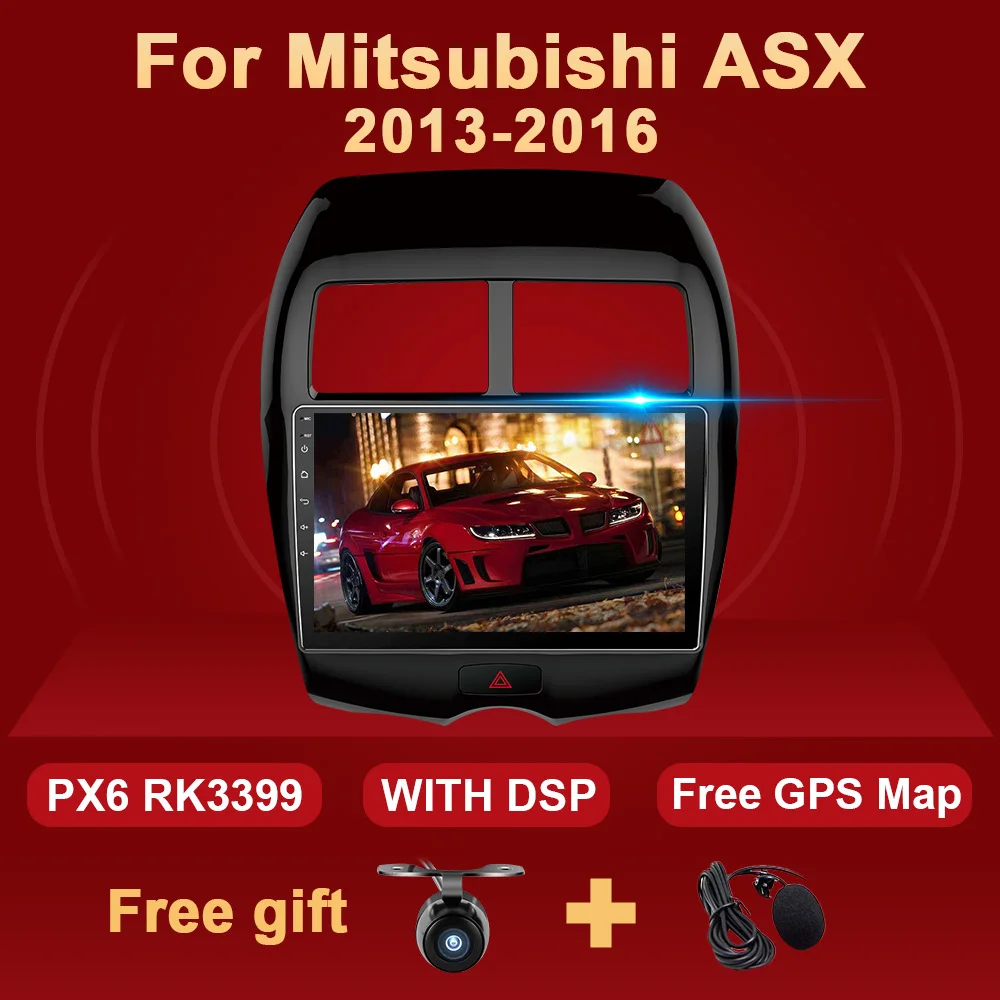 Eunavi Android 10 Car Radio GPS For Mitsubishi ASX 2013-2016 Head unit Multimedia Video Player Audio Stereo no 2 Din DVD
