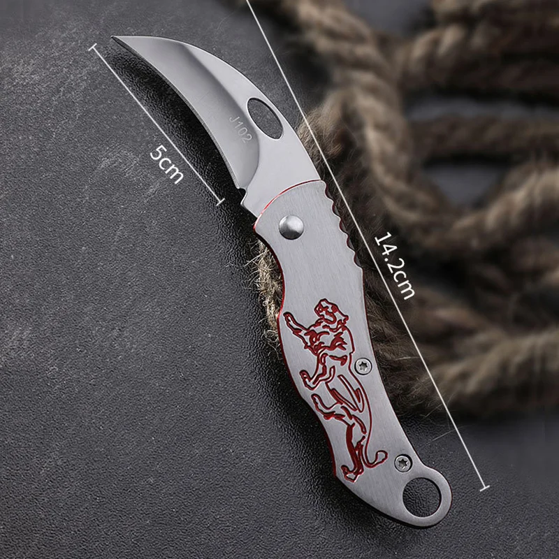 

Pocket knife new product Outdoor camping steel handle folding knife self-defense portable camping tool Household knife