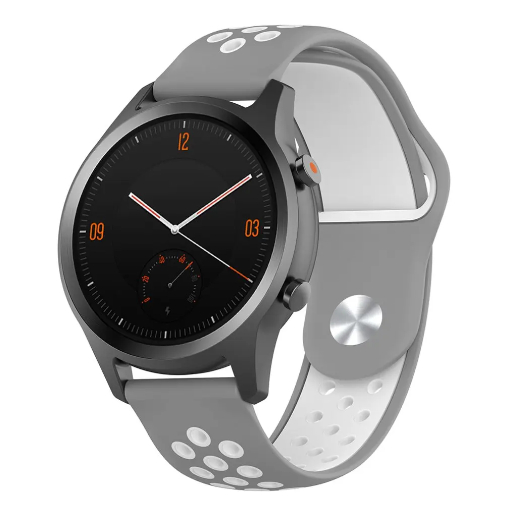 Силиконовый ремешок 20 мм 22 мм для Amazfit Bip для Garmin VIVOMOVE HR/samsung gear Sport S2/Ticwatch 2/для huawei Watch bracelet